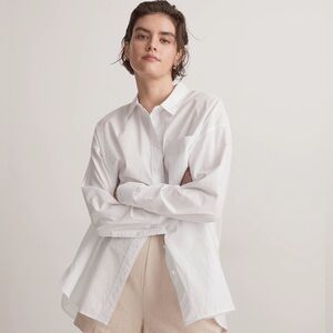 Madewell Signature Poplin Oversized Button-Up Shirt – White – NWT - XS